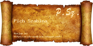 Pich Szabina névjegykártya